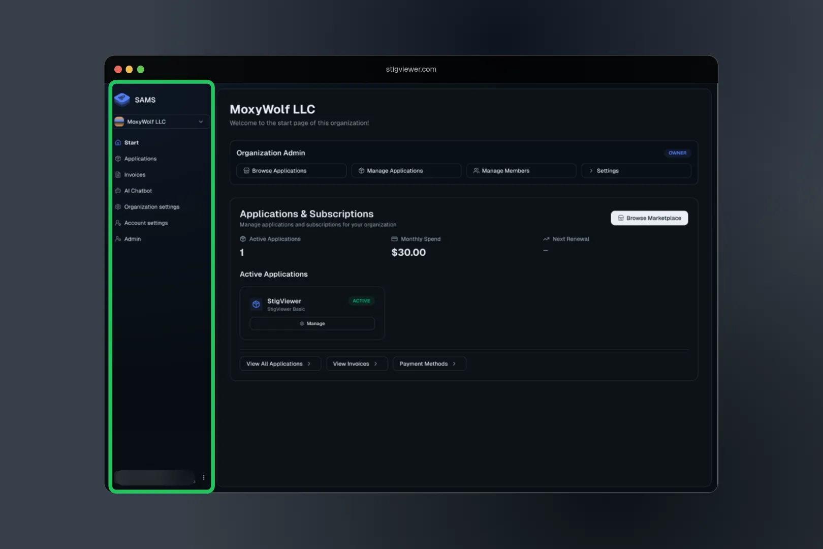 Sidebar Navigation